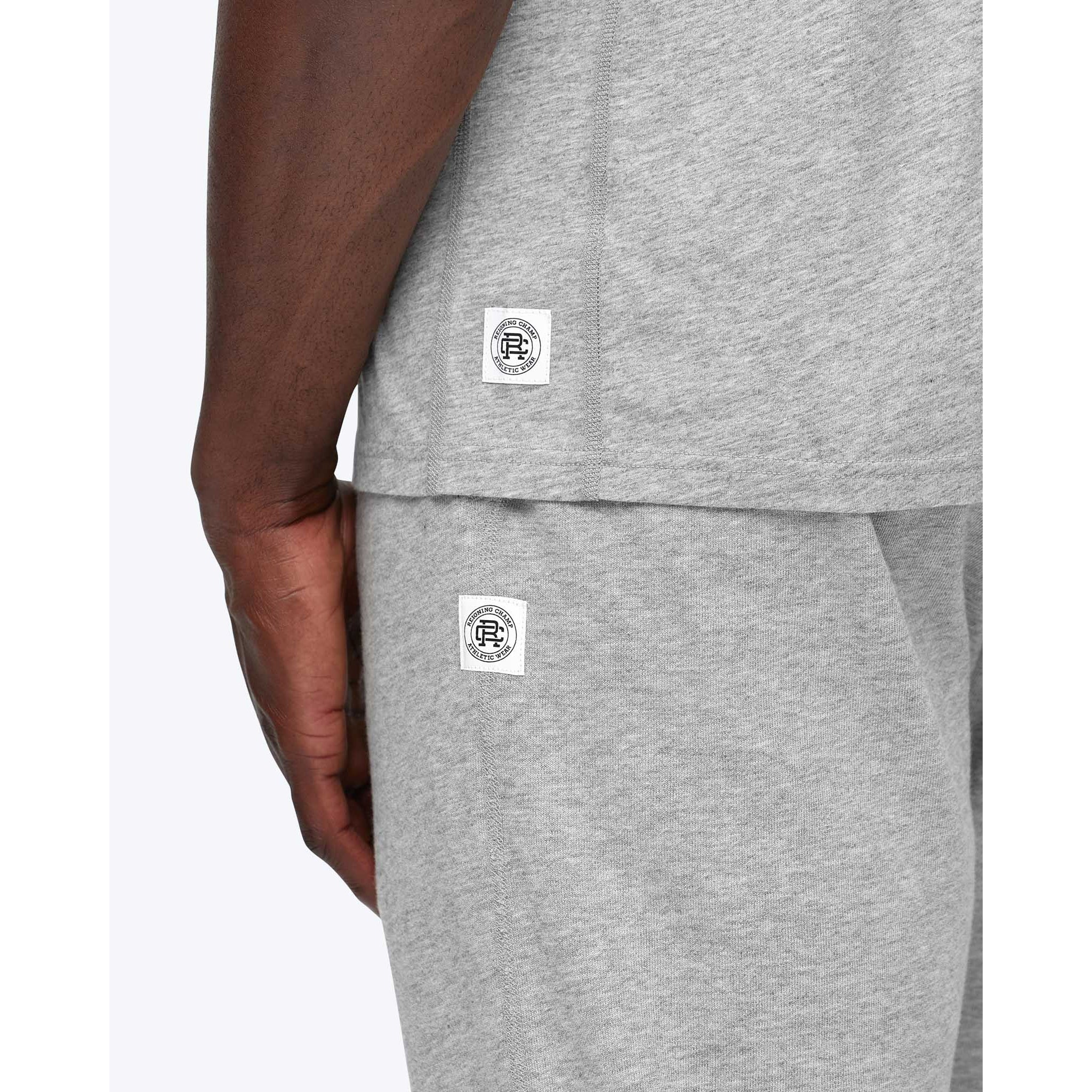 Reigning Champ Ringspun Jersey Short Sleeve Henley Tee Heather Grey RC-1073-GRY - CLOTHING - Canada