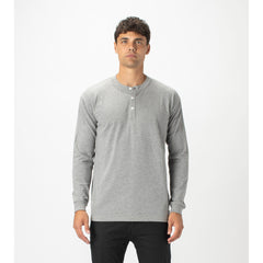 T-SHIRTS - Zanerobe Men Henley LS Tee Dark Grey Marle 128-STA