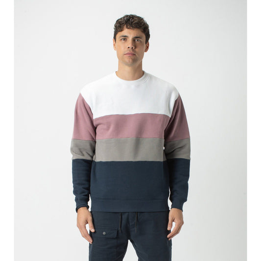 SWEATERS - Zanerobe Panel Crew Sweat DK Musk Men 400-FLD