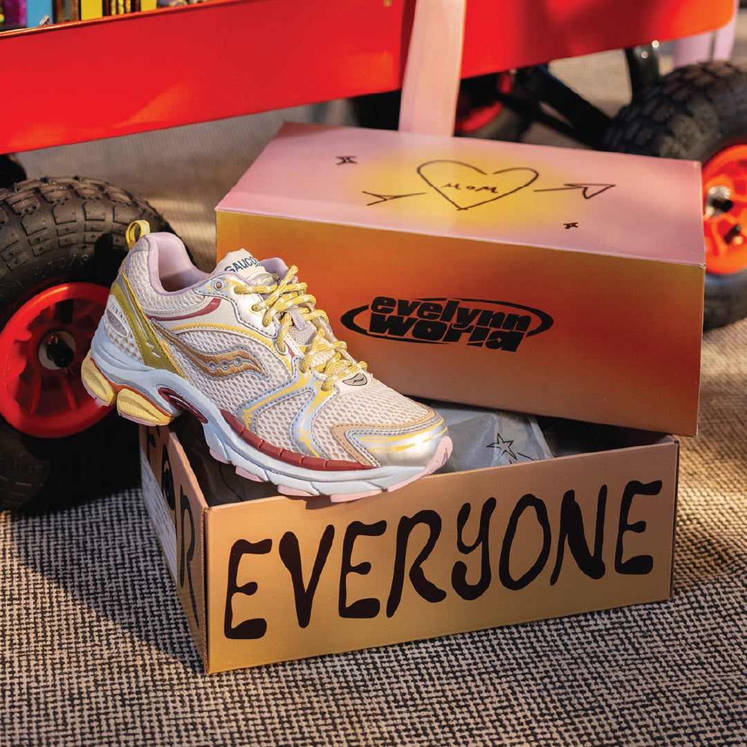 Evelynn World x Saucony ProGrid Triumph 4 “Mom Shoe” Celebrates Every Mom with Bold Details