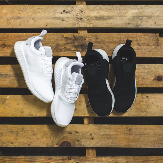 Adidas NMD R2 Boost in Clear White/Black White - (CQ2401/CQ2402)