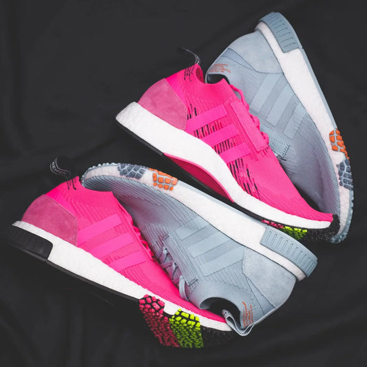 adidas Originals Mens & Women’s NMD Racer in Solar-Pink & Blue-Tint/Ash-Grey - Mens (CQ2442) / Women’s (CQ2032)