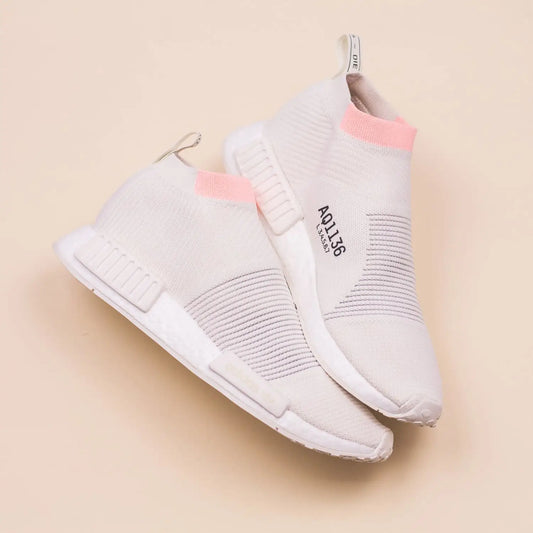 Adidas Originals NMD CS1 PK Primeknit W Women Boost White Clear Orange - (AQ1136)