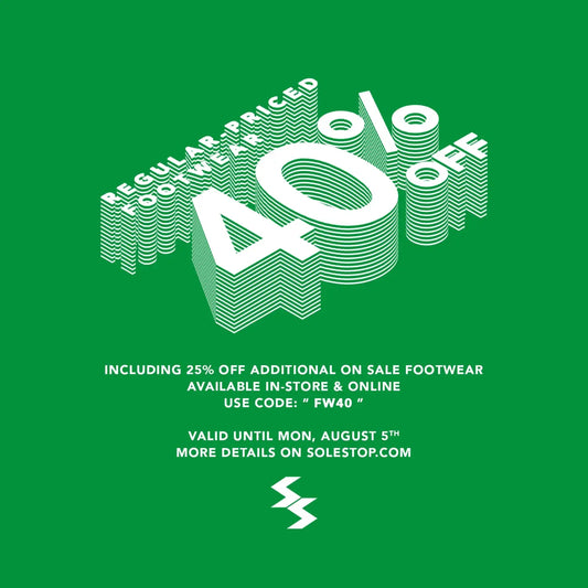 End of Season Footwear Sale! 40% off Regular-Priced Footwear