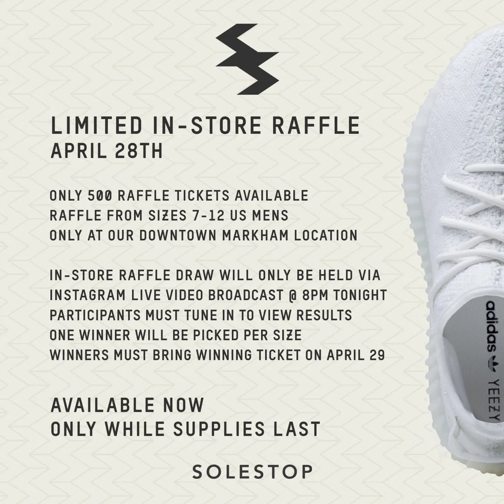 LIMITED IN STORE RAFFLE KANYE WEST X ADIDAS ORIGINALS YEEZY BOOST 350 V2 CORE WHITE CP9366 Solestop