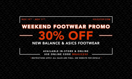 Weekend Footwear Promo: New Balance & Asics Sale - 30% off all Footwear!