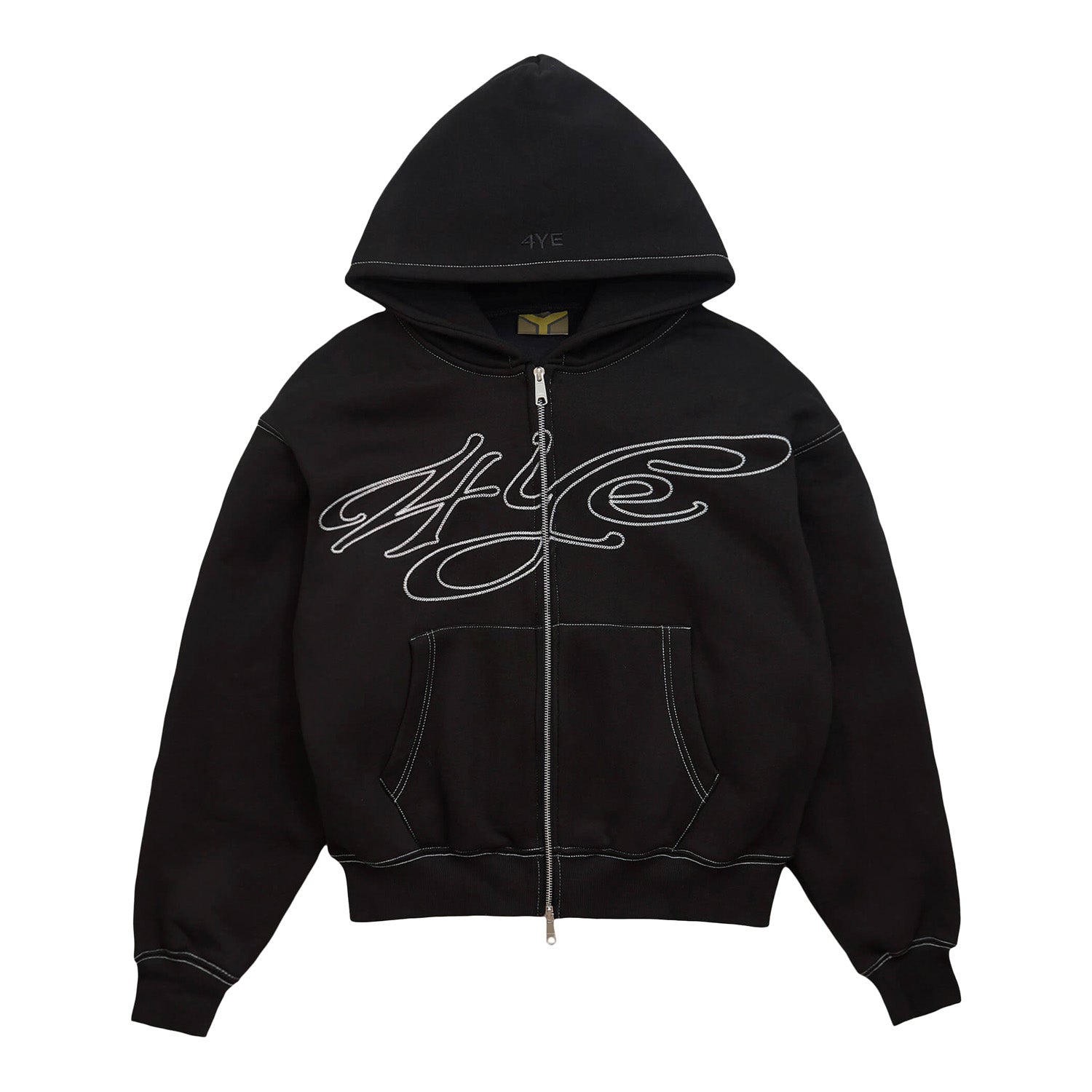 4YE Signature Zip Hoodie - Black/White Main image