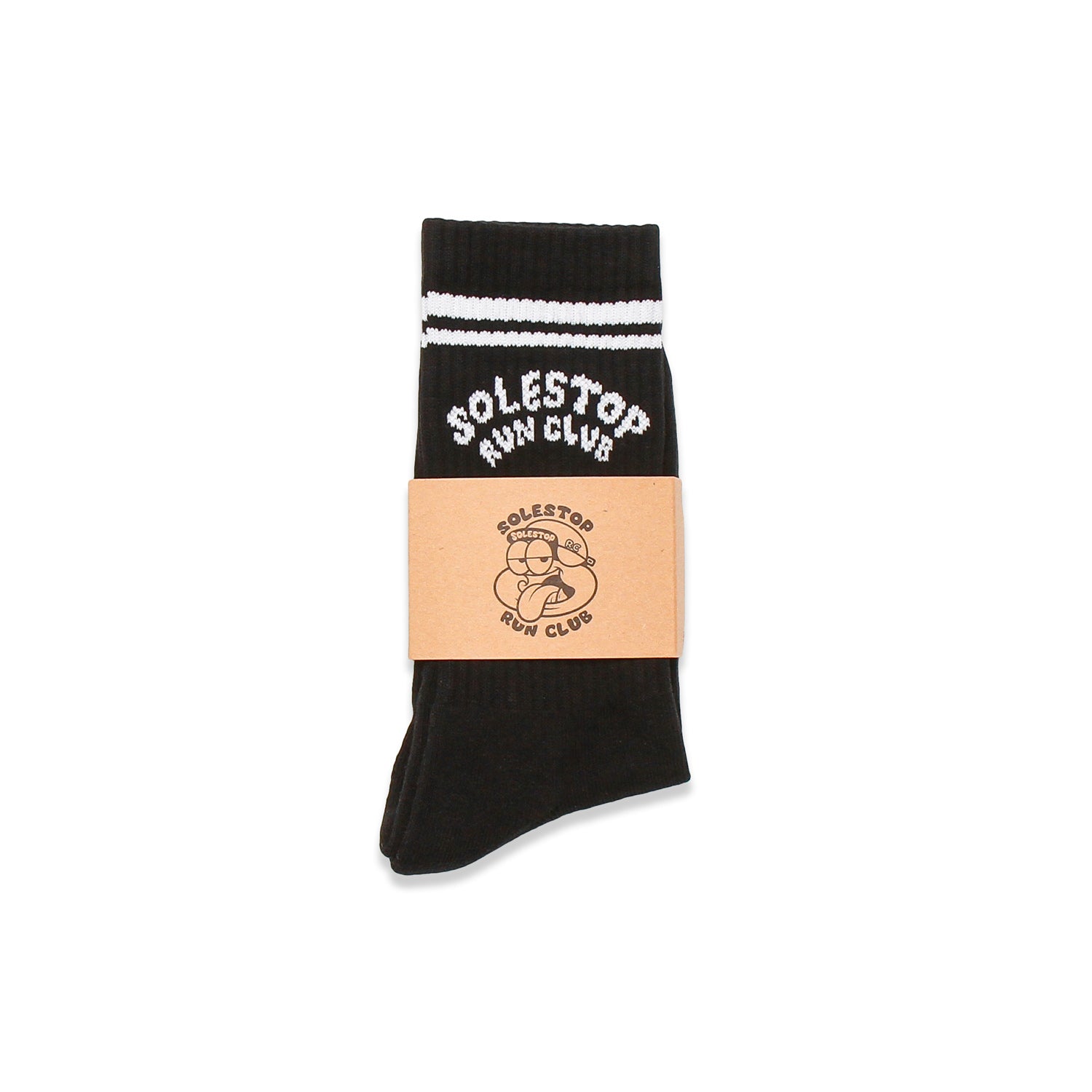 Solestop Run Club Logo Sock Black