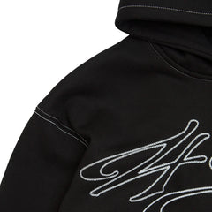4YE Signature Zip Hoodie - Black/White