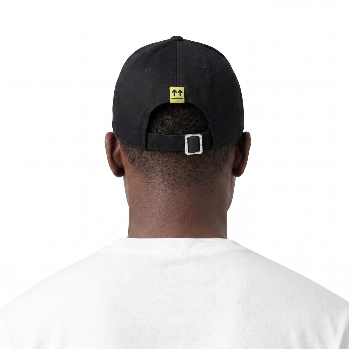 L/AB c/o Off-White Horizontal Embroidered Curved Brim Twill Cap Black