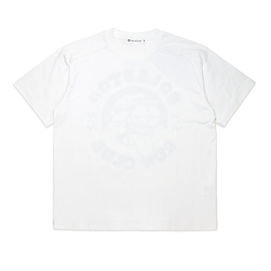 Solestop Run Club Mascot Loose Fit Boxy Cropped T-Shirt White