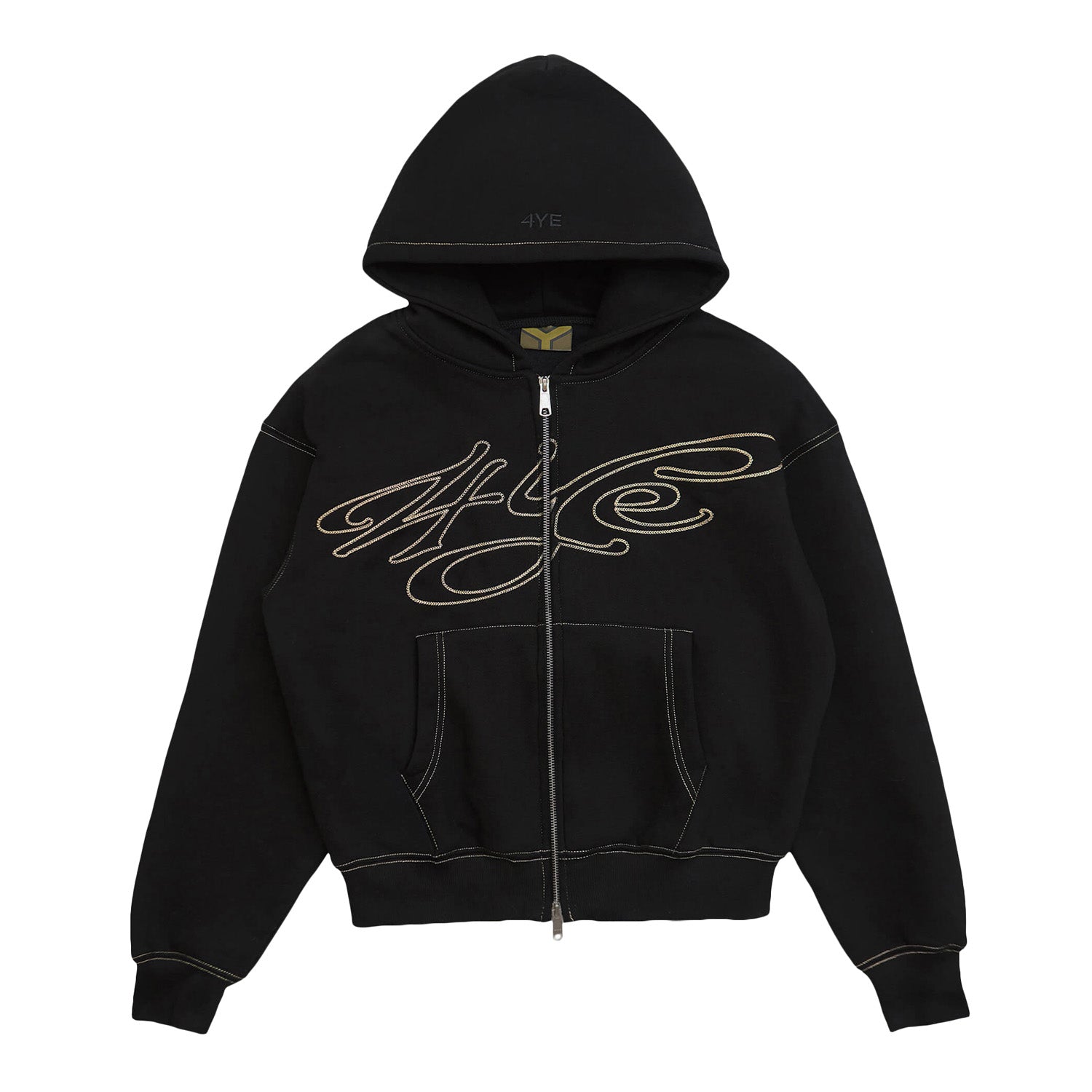 4YE Signature Zip Hoodie - Black/Gold