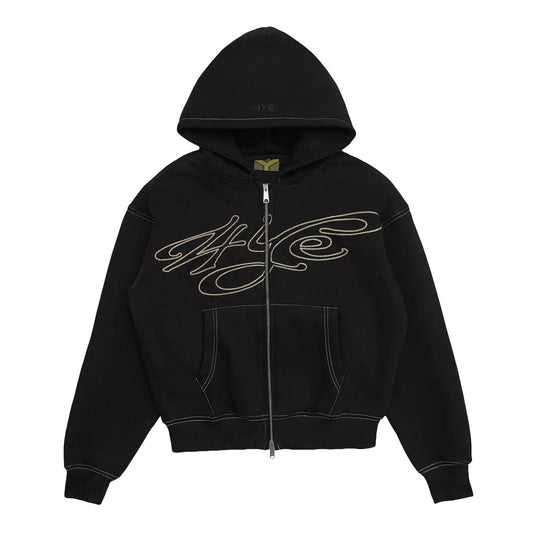 4YE Signature Zip Hoodie - Black/Gold