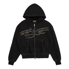 4YE Signature Zip Hoodie - Black/Gold