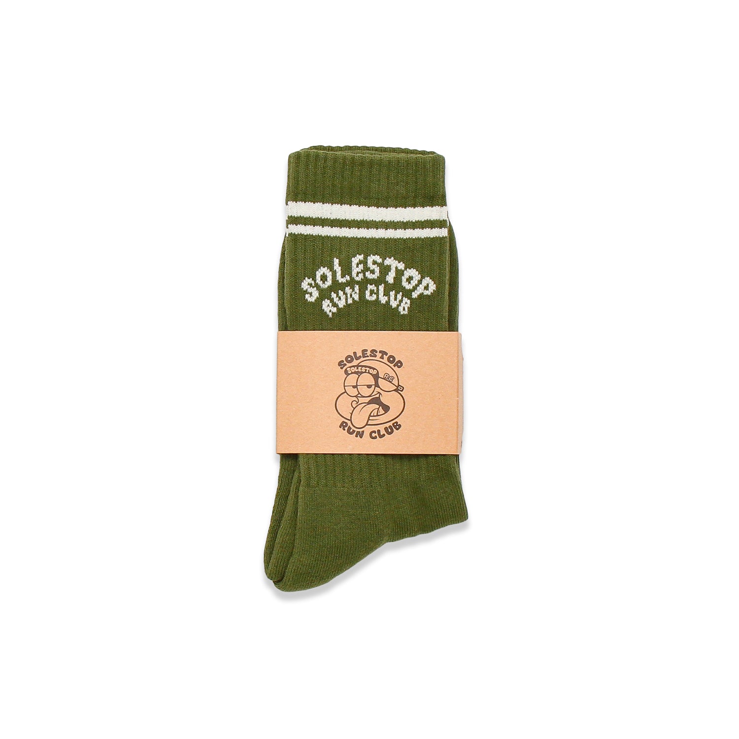 Solestop Run Club Logo Sock Army Green Secondary image