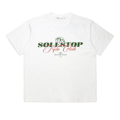 Solestop Run Club Script Overlay Boxy Cropped T-Shirt Apricot