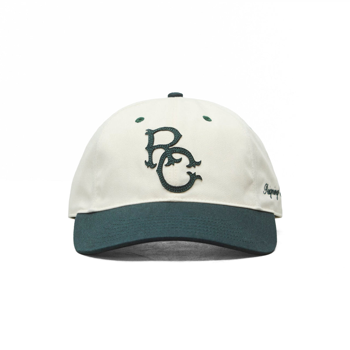 Reigning Champ Colour Block Highlander Strapback Cap Petrol Ivory