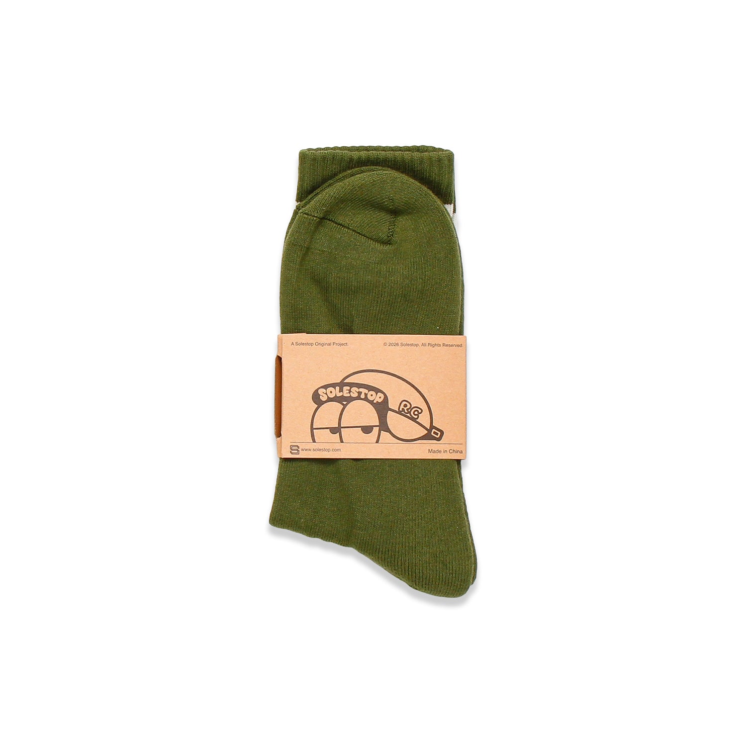 Solestop Run Club Logo Sock Army Green