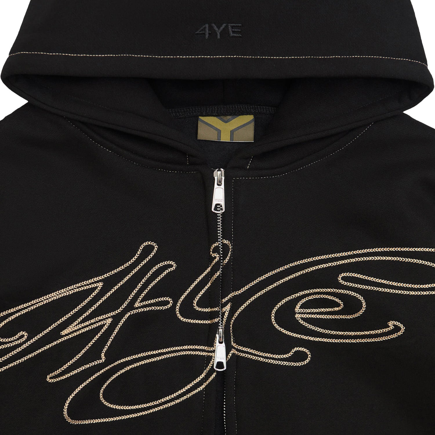 4YE Signature Zip Hoodie - Black/Gold