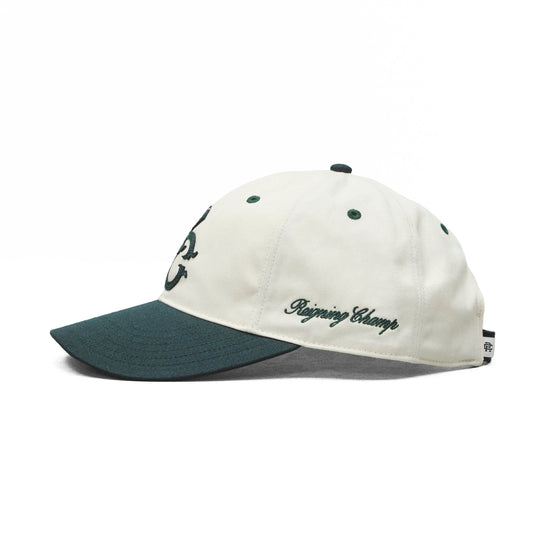 Reigning Champ Colour Block Highlander Strapback Cap Petrol Ivory