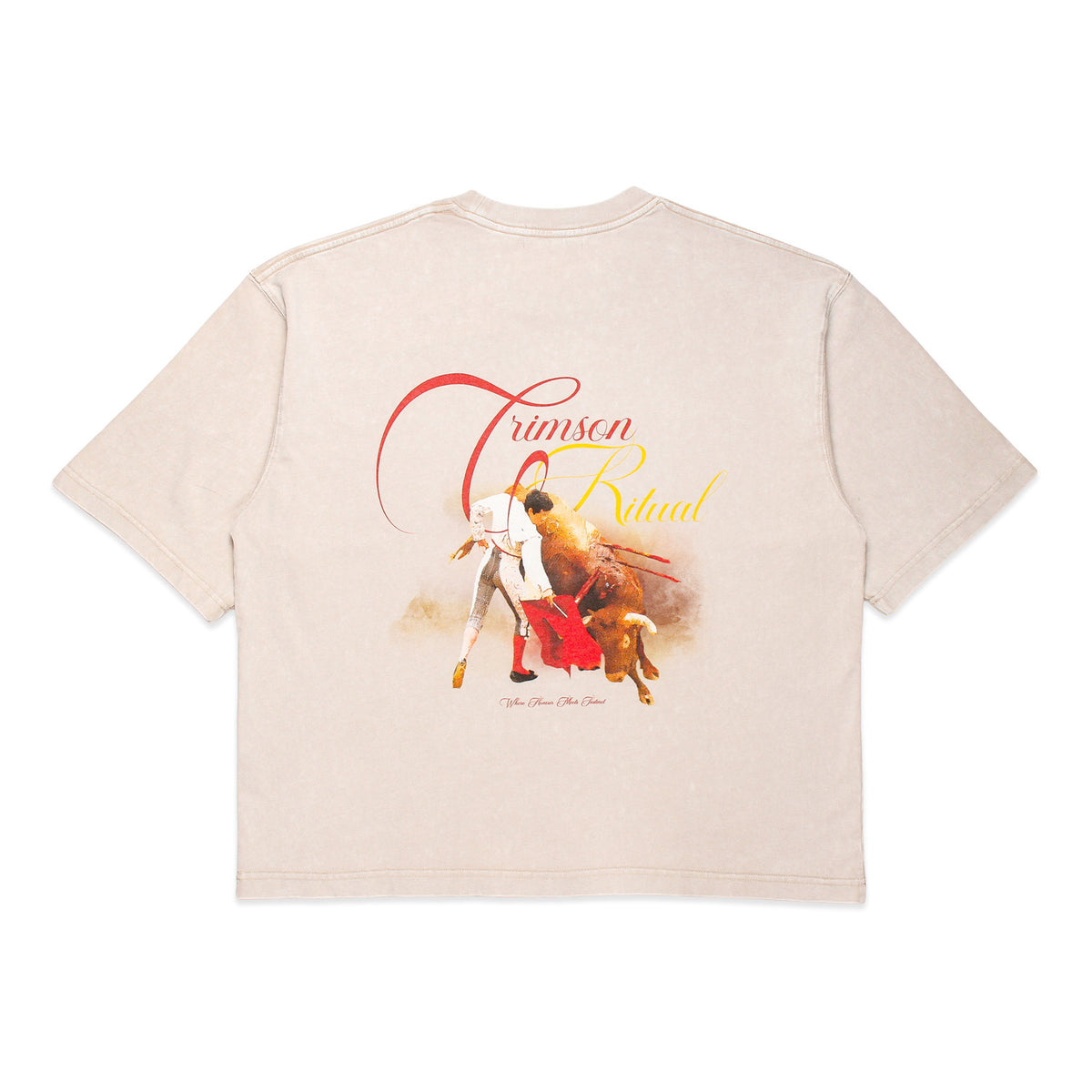 Solestop Crimson Ritual Washed Boxy Tee Light Apricot