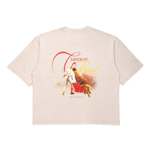 Solestop Crimson Ritual Washed Boxy Tee Light Apricot
