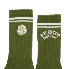 Solestop Run Club Logo Sock Army Green