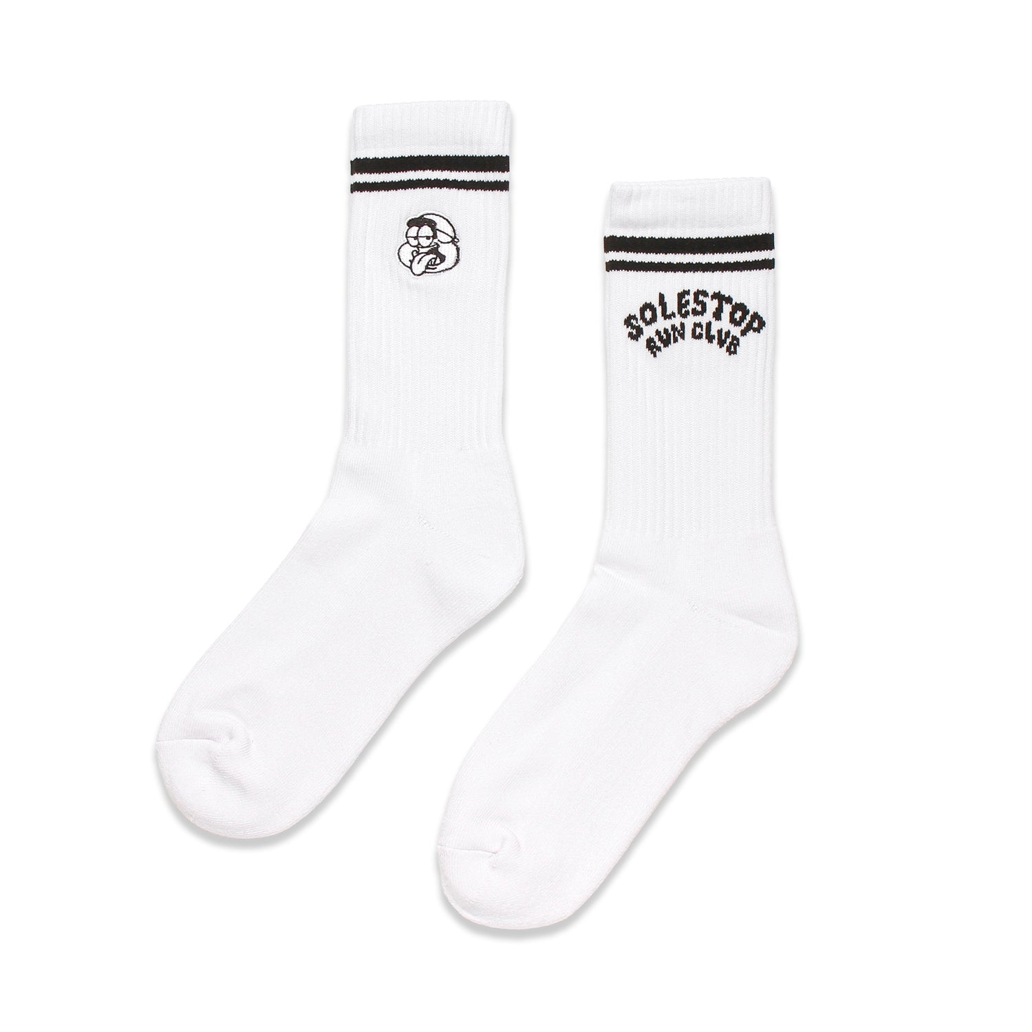 Solestop Run Club Logo Sock White