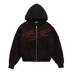 4YE Signature Zip Hoodie - Black/Red