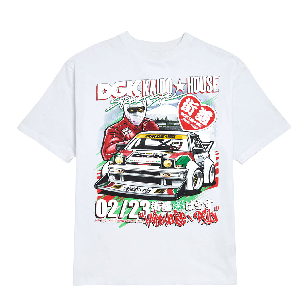 DGK x Kaido House Raceway Tee White (Boxy Fit)