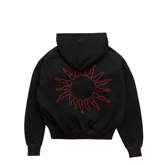 4YE Signature Zip Hoodie - Black/Red