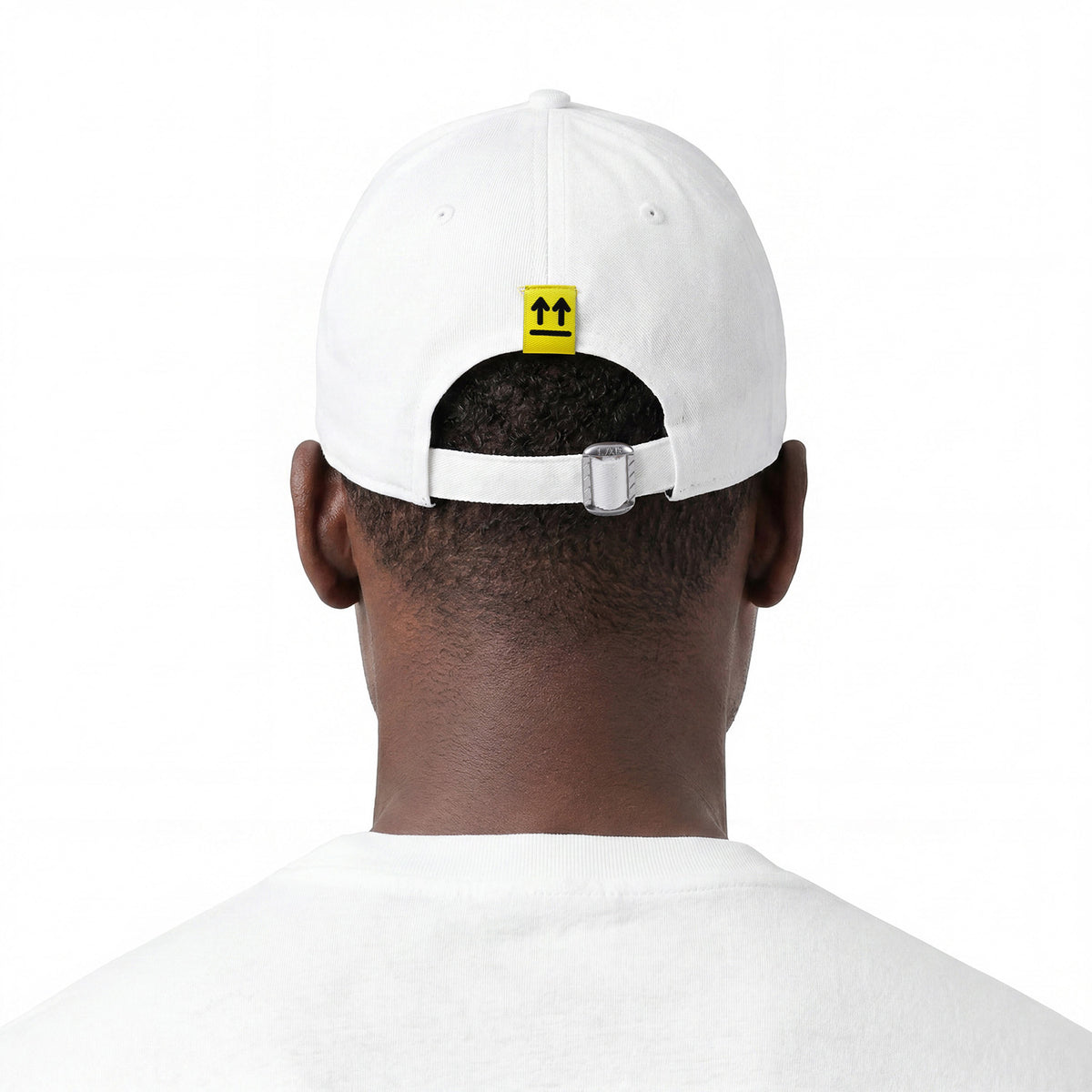 L/AB c/o Off-White Horizontal Embroidered Curved Brim Twill Cap White