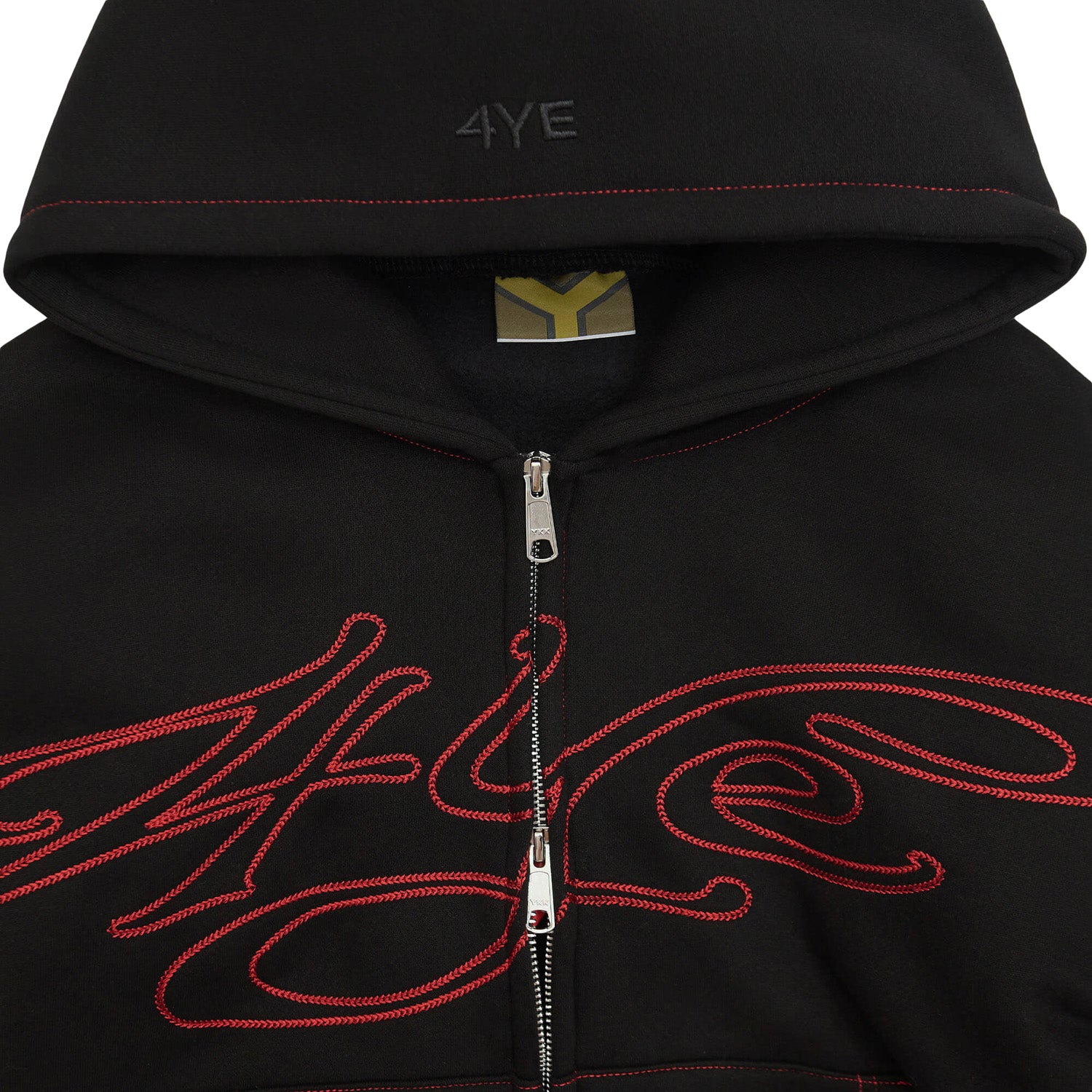4YE Signature Zip Hoodie - Black/Red