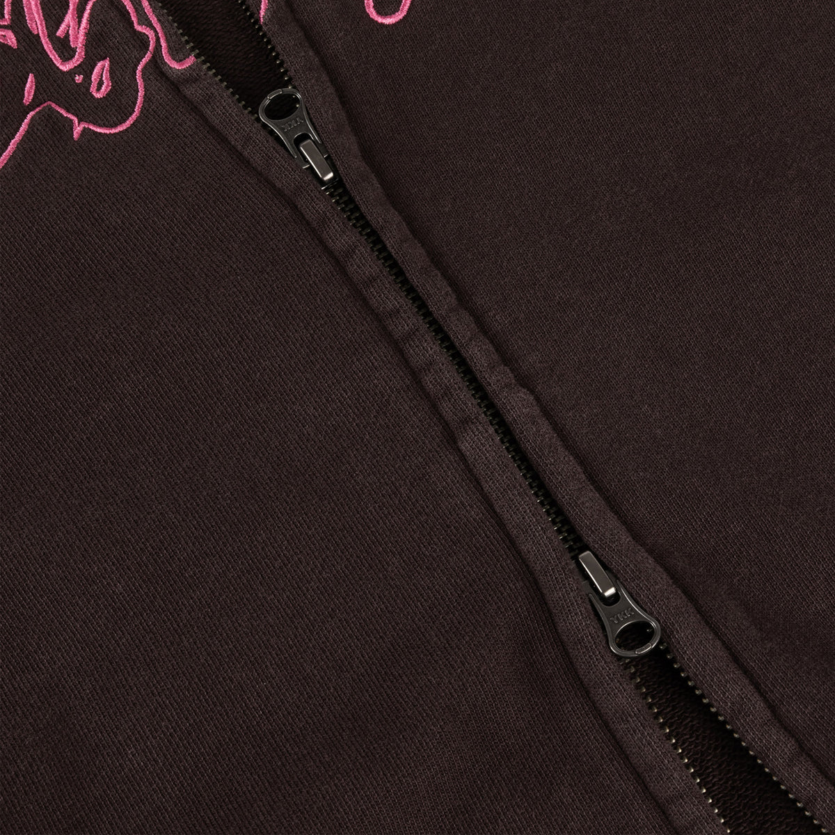 Dime Distressed Terry Zip Hoodie Acid Brown
