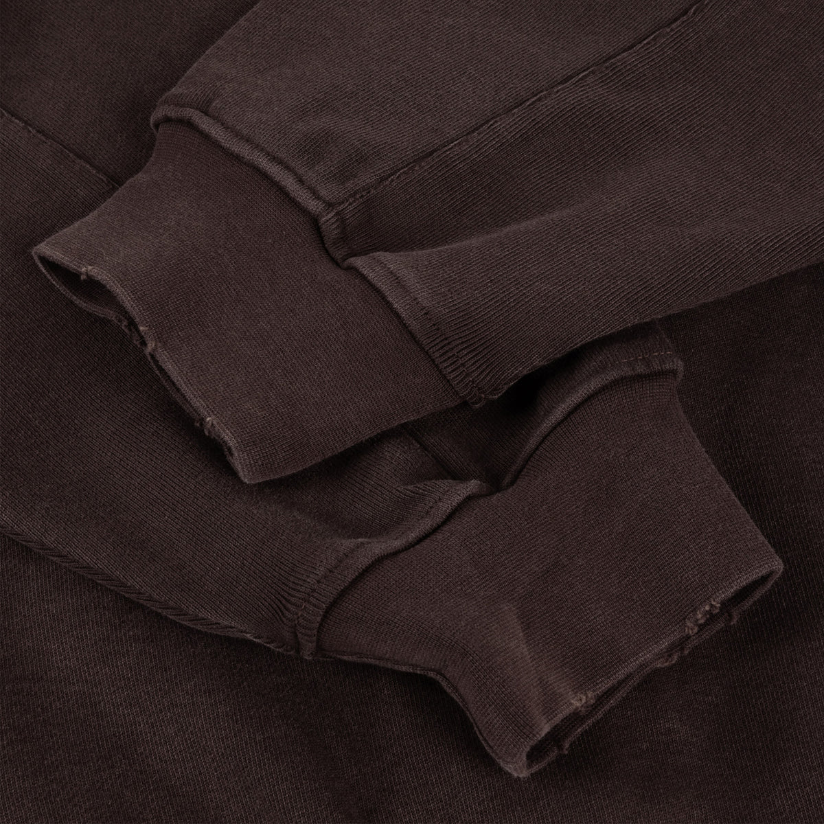 Dime Distressed Terry Zip Hoodie Acid Brown