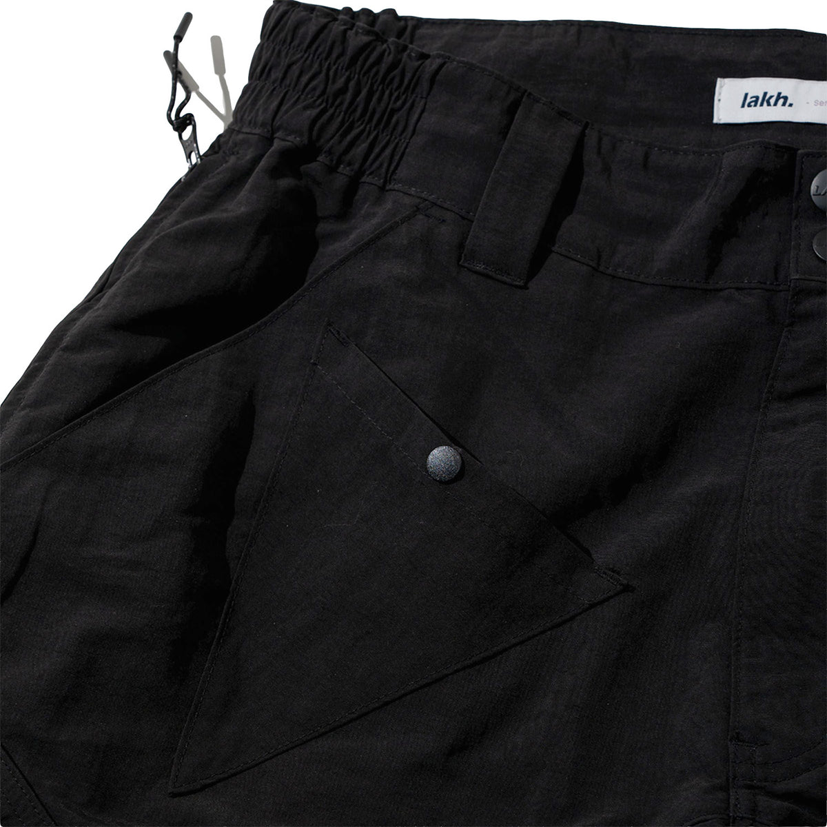 Lakh Multi Pockets Detached Cargo Pants Black