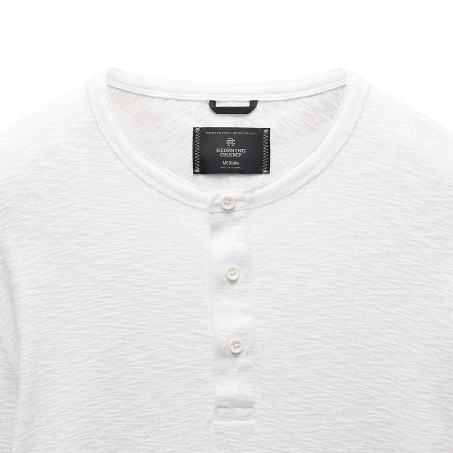 Reigning Champ 1x1 Slub Slim Henley White Secondary image