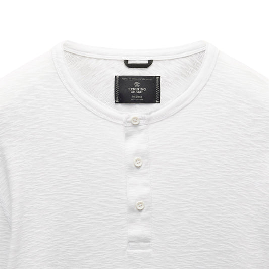 Reigning Champ 1x1 Slub Slim Henley White