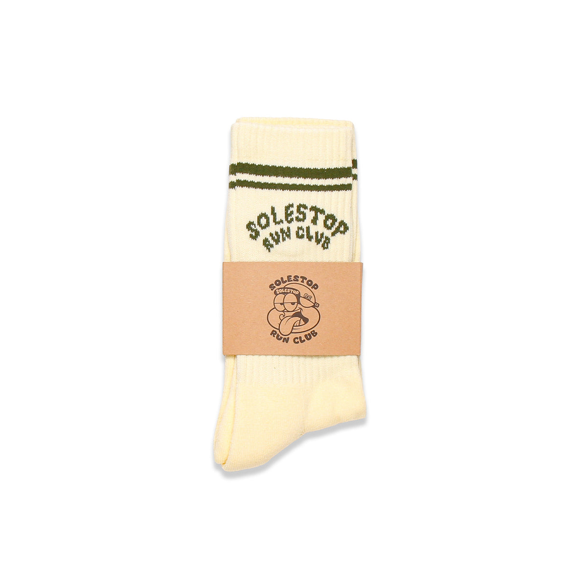 Solestop Run Club Logo Sock Cream