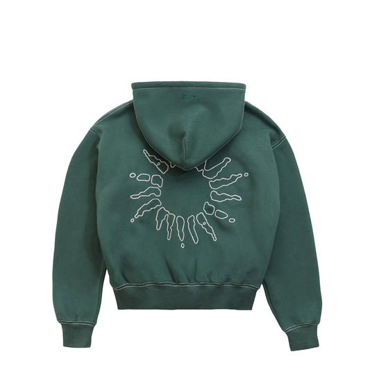 4YE Signature Zip Hoodie - Dark Green/White