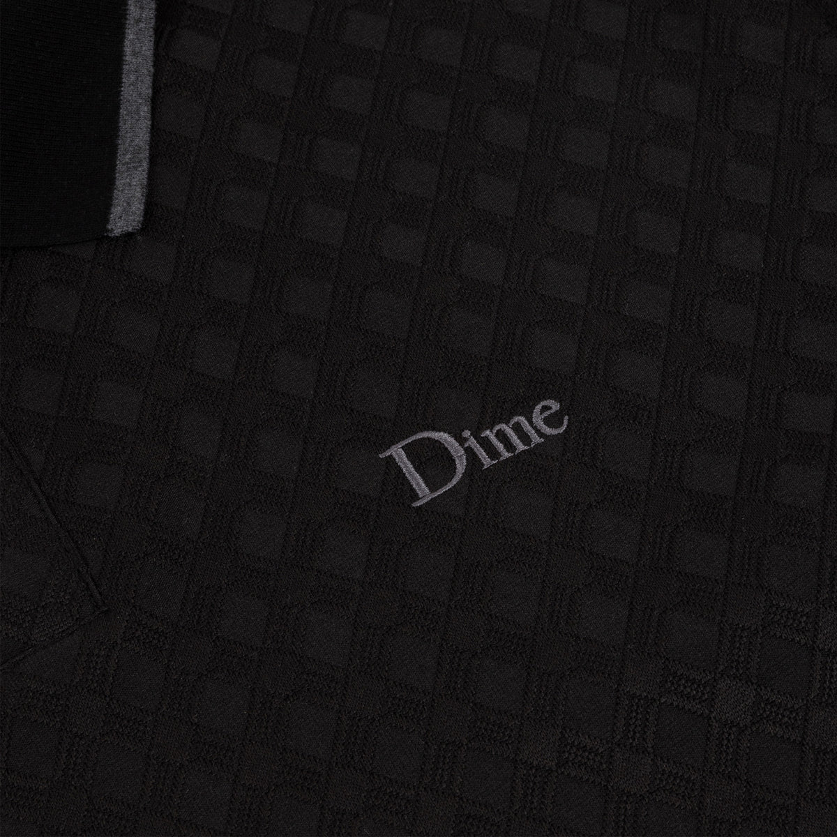 Dime Jacquard LS Polo Black