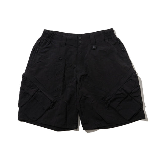 Lakh Multi Pockets Detached Cargo Shorts Black