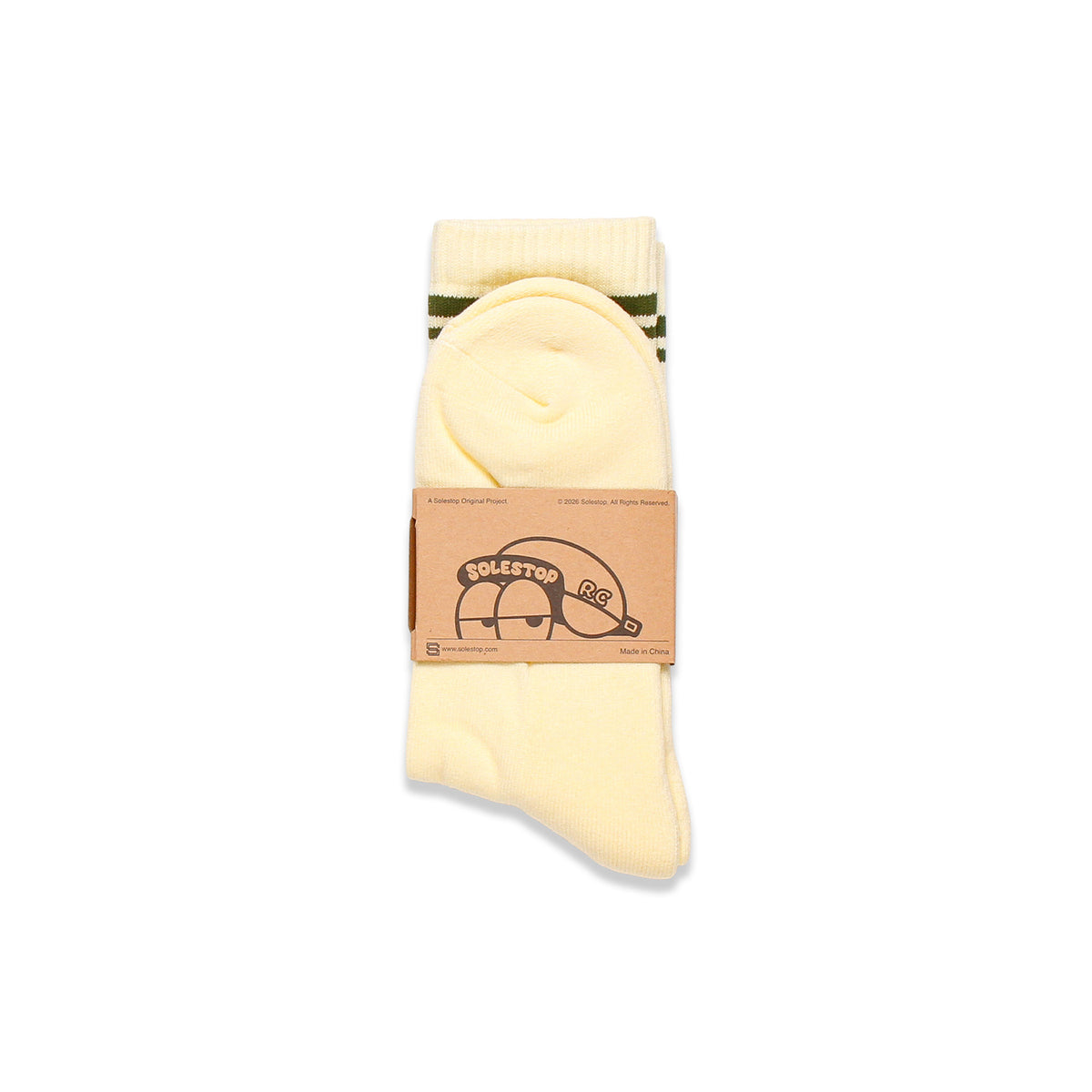 Solestop Run Club Logo Sock Cream