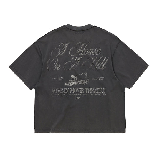 SCRT Theatre Cropped T-Shirt Washed Black