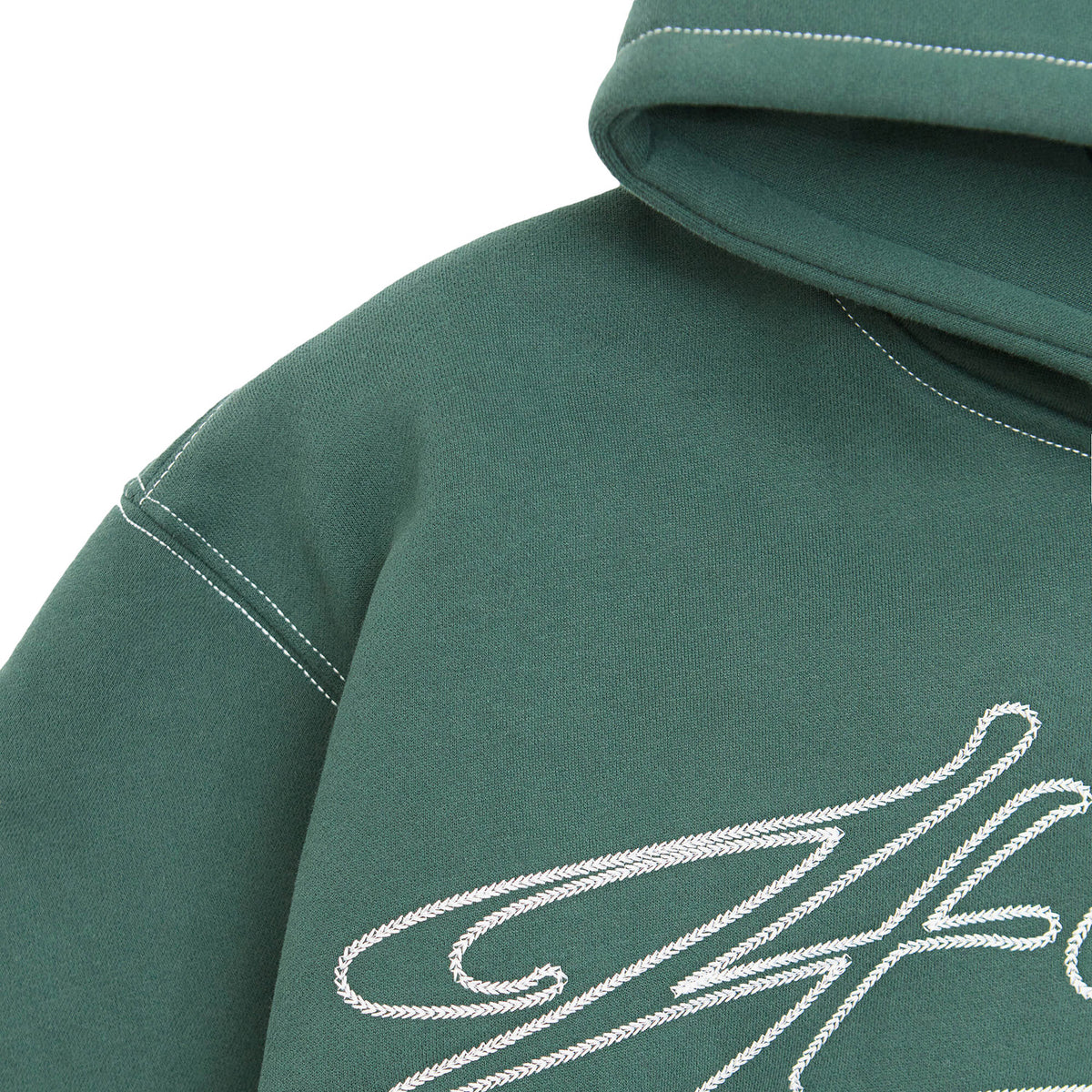 4YE Signature Zip Hoodie - Dark Green/White