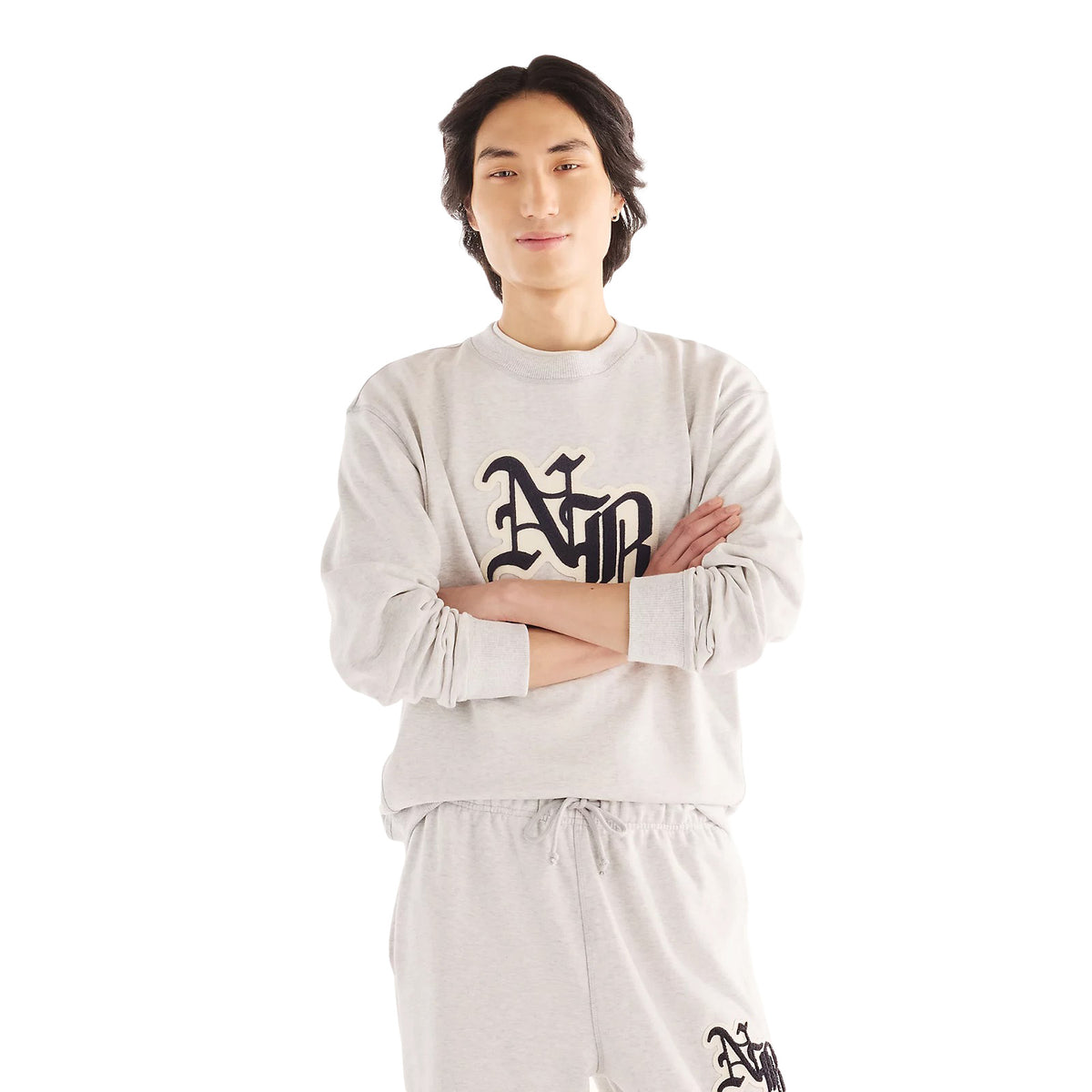 New Balance Varsity Old English Crew Ash Heather