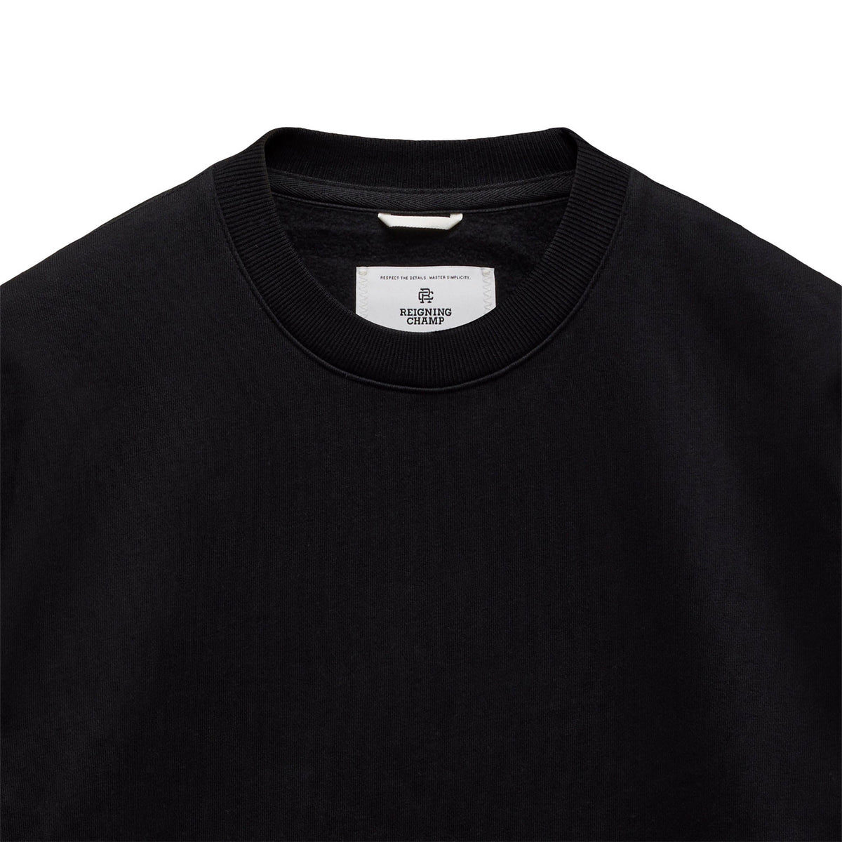 Reigning Champ Brushed Fleece '97 Relaxed Crewneck Black
