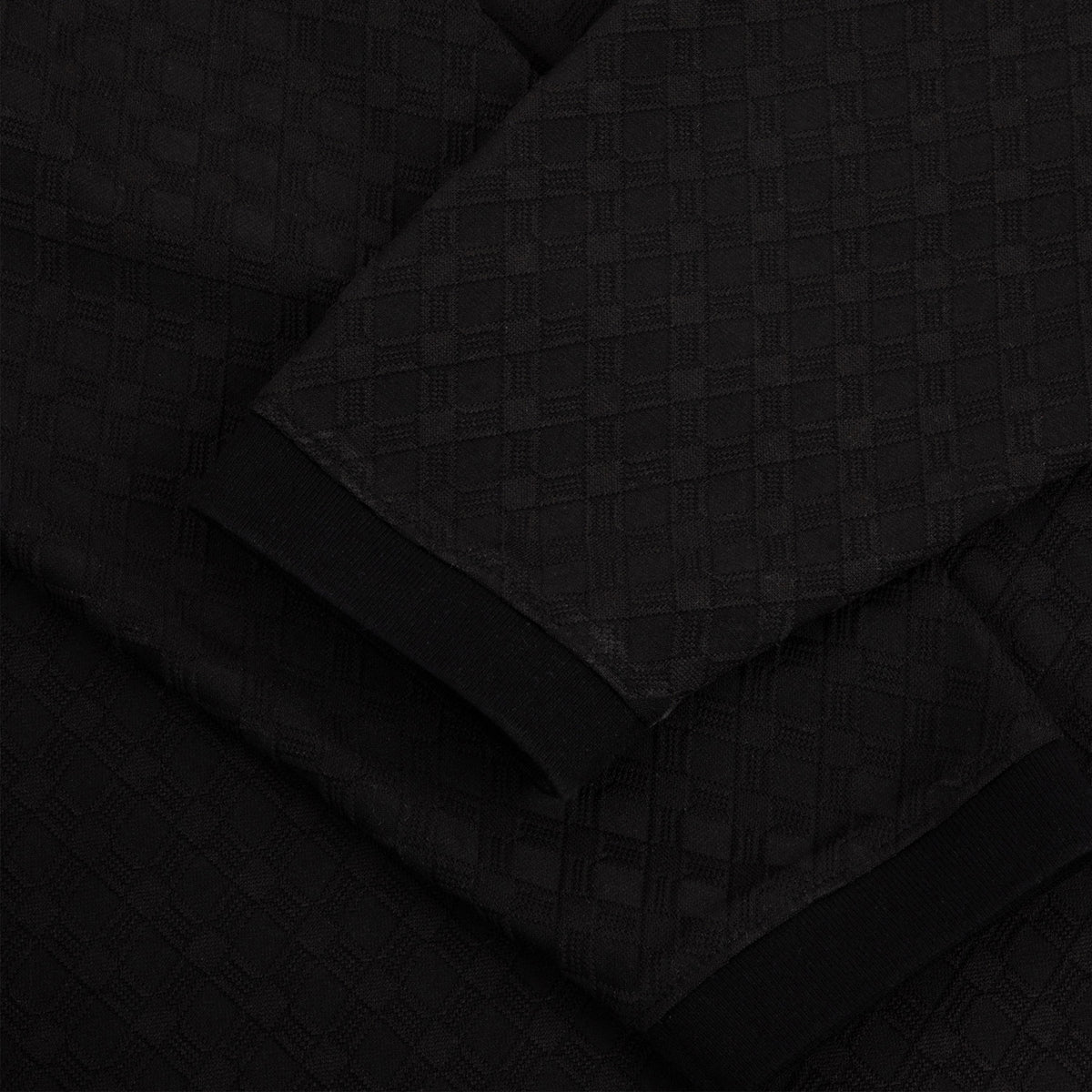 Dime Jacquard LS Polo Black