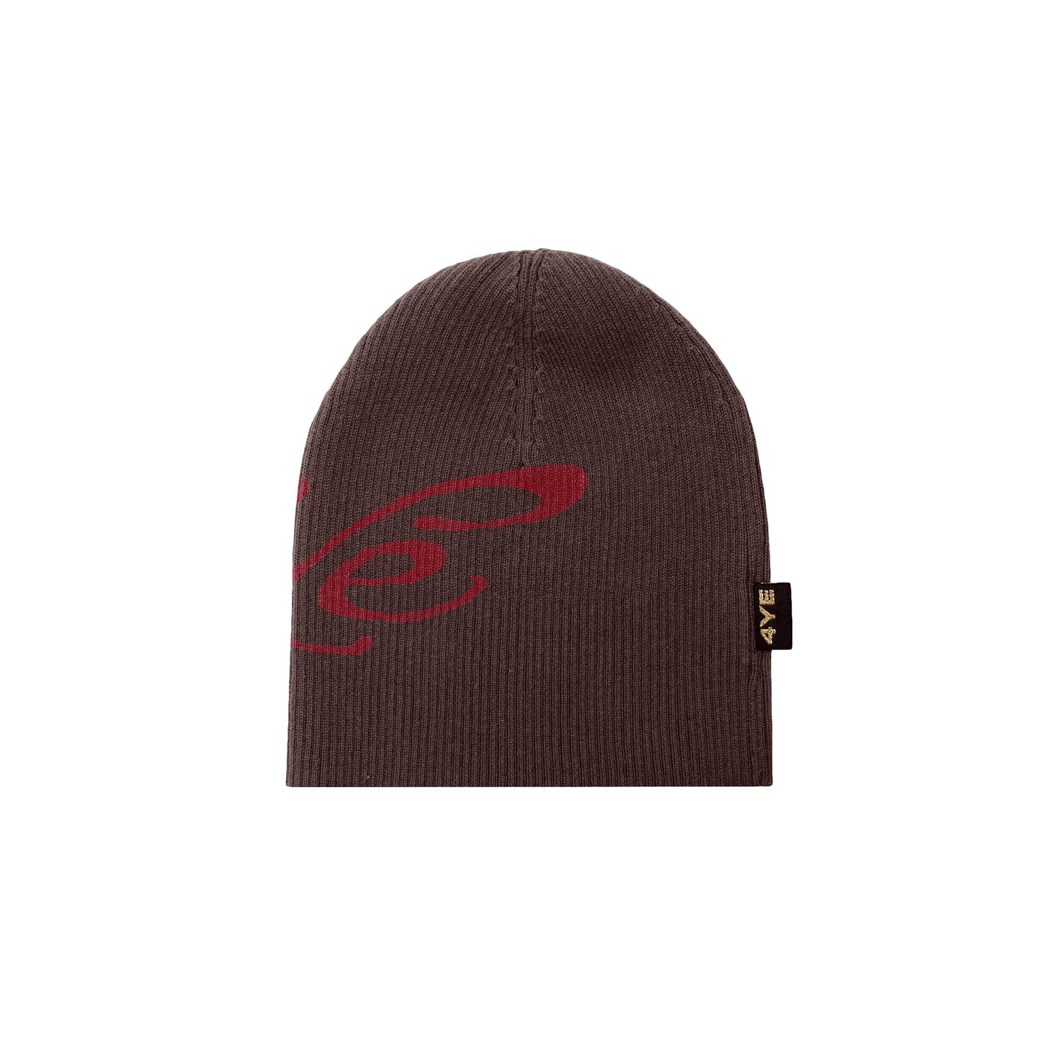 4YE Signature Ribbed Beanie - Brown/Red Secondary image