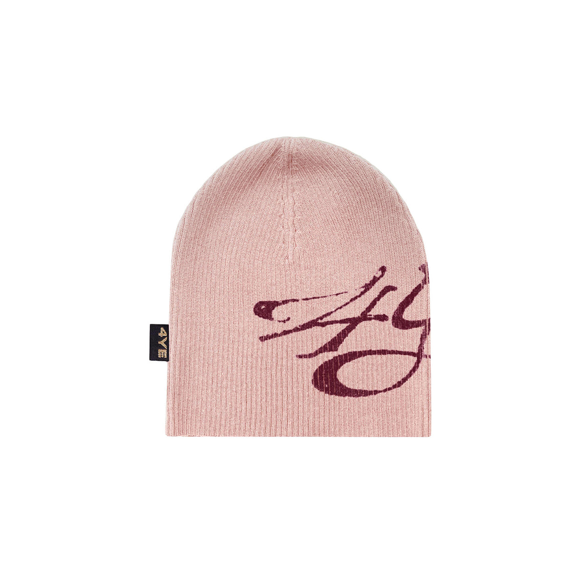4YE Signature Ribbed Beanie - Pink/Maroon